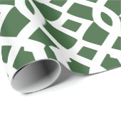 Donkergroen en wit trellis patroon cadeaupapier (Rol Hoek)