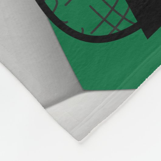 Donkergroen en wit ⚽ Voetbal met DIY-tekst Fleece Deken (Hoek)