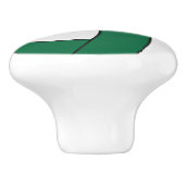 Donkergroen en wit volleybal keramische knop (Zijkant)