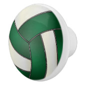 Donkergroen en wit 🏐 Volleyball Keramische Knop (Rechts)
