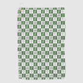 Donkergroen en witbord Golfhanddoeken Golfhanddoek (Voorkant)