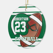 Donkergroen en witsport Football Keramisch Ornament (Links)