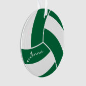 Donkergroen en witte volleybal 4 | DIY-naam Ornament (voorkant)
