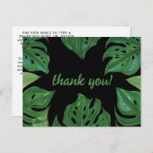 Donkergroen en zwart Oerwoud Monstera Bladeren Briefkaart (Voorkant / Achterkant)