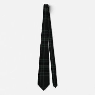 Donkergroen en zwart Tartan Plaid Pattern Design Stropdas