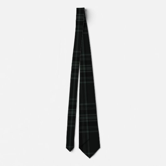 Donkergroen en zwart Tartan Plaid Pattern Design Stropdas (Achterkant)