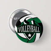 Donkergroen en zwart volleybal Logo Ronde Button 5,7 Cm (Voorkant /achterkant)