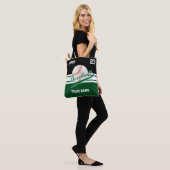 Donkergroen en zwart voor een honkbalteam tote bag (Op model)