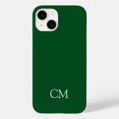 Donkergroen enkelvoudig monogram Case-Mate iPhone case (Achterkant)