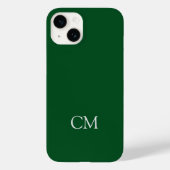 Donkergroen enkelvoudig monogram Case-Mate iPhone case (Achterkant)