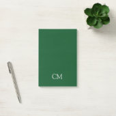 Donkergroen enkelvoudig monogram post-it® notes (Kantoor)