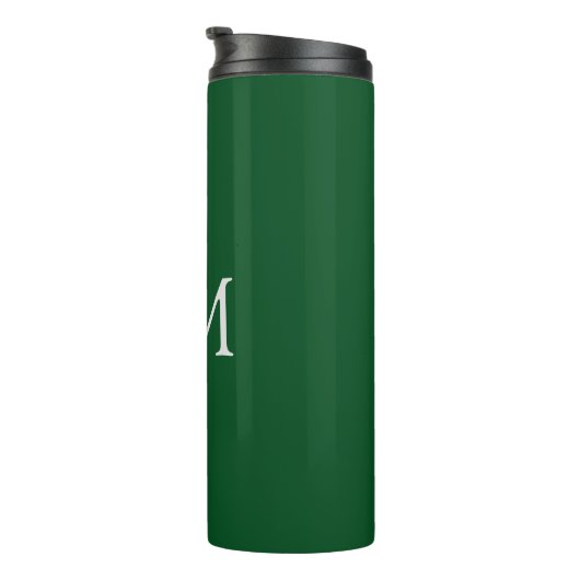 Donkergroen enkelvoudig monogram thermosbeker (Geroteerd rechts)