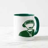 Donkergroen Football Mok voor Coach (Voorkant rechts)