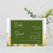 Donkergroen geel bloemig Vrijgezellenfeest Kaart (Staand voorkant)