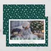 Donkergroen gelooft in de foto van de magische ste feestdagenkaart (Voorkant / Achterkant)