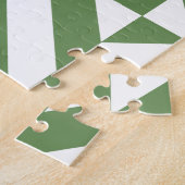 Donkergroen geometrisch deco kubuspatroon legpuzzel (Zijkant)