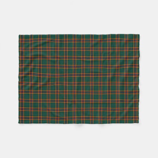 Donkergroen geruite Moran Tartan Fleece Deken (Voorkant (Horizontaal))