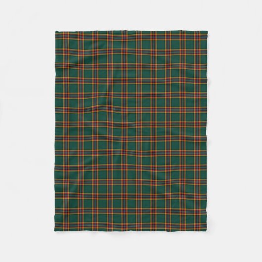 Donkergroen geruite Moran Tartan Fleece Deken (Voorkant)