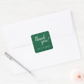 Donkergroen geruite paar dank u vierkante sticker (Envelop)