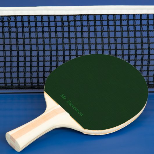Donkergroen getextureerd tafeltennisbatje (Insitu)