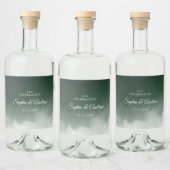 Donkergroen gevechtsmerk voor vloeibare vloerklep likeurfles etiket (Flessen)