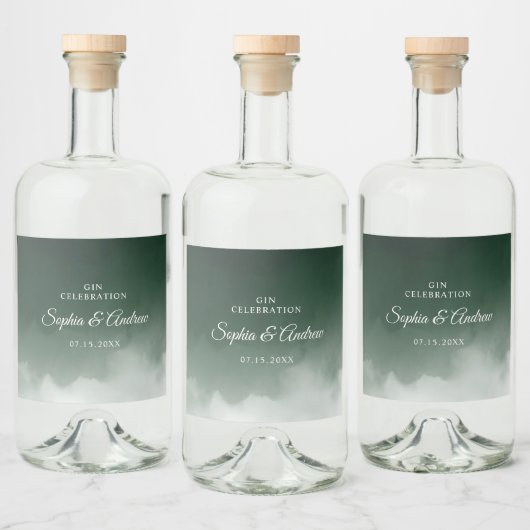 Donkergroen gevechtsmerk voor vloeibare vloerklep likeurfles etiket (Flessen)