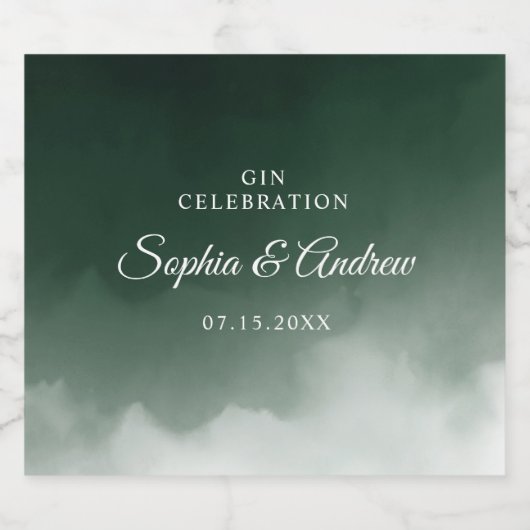 Donkergroen gevechtsmerk voor vloeibare vloerklep likeurfles etiket (Enkel label)