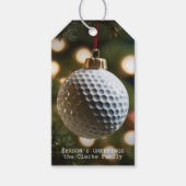 Donkergroen Golf Seizoen Groeten Kerstmis Cadeaulabel (Voorkant)