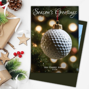 Donkergroen Golf Seizoen Groeten Kerstmis Foto Feestdagenkaart
