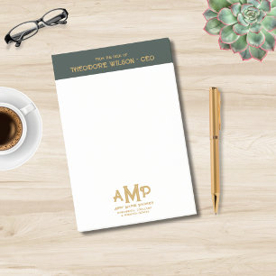 Donkergroen goud 3 Letter Business Monogram Logo Post-it® Notes