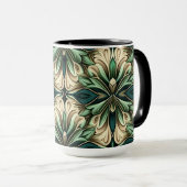  DONKERGROEN & GOUD ART DECO PATROON MOK (Voorkant rechts)