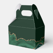 Donkergroen goud bar mitswa gepersonaliseerde part bedankdoosjes (Achterkant)