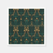  donkergroen goud barok servet (Voorkant)