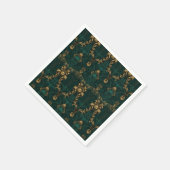  donkergroen goud barok servet (Hoek)