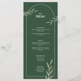 Donkergroen Goud Blad Bruiloft Evenement Menu Plat