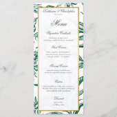 Donkergroen Goud Botanisch Bruiloft Menu (Voorkant)
