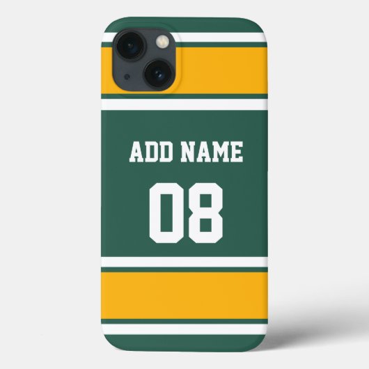 Donkergroen goud en witte sportband Case-Mate iPhone case (Achterkant)