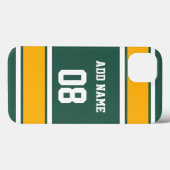 Donkergroen goud en witte sportband Case-Mate iPhone case (Achterkant (horizontaal))