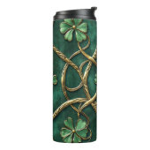 DONKERGROEN & GOUD IERSE KELTISCHE KNOPEN & SHAMRO THERMOSBEKER (Gedraaid links)