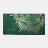 Donkergroen & Goud Mandala Luxe Reiki Yoga Studio Bureaumat (Voorkant)