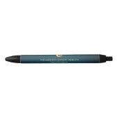 Donkergroen & Goud Monogram Notaris Business Promo Zwarte Inkt Pen (Voorkant)