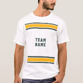 Donkergroen Goud Sport Team Naam Wit Unisex T-shirt (Voorkant)
