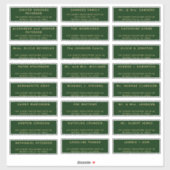 Donkergroen goud vakantie mailing 24 adresetiket sticker (Vel)
