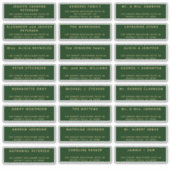 Donkergroen goud vakantie mailing 24 adresetiket sticker (Voorkant)