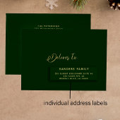 Donkergroen goud vakantie mailing 24 adresetiket sticker