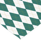 Donkergroen | Goud | White Diamond Argyle Pattern Korte Tafelloper (Hoek)