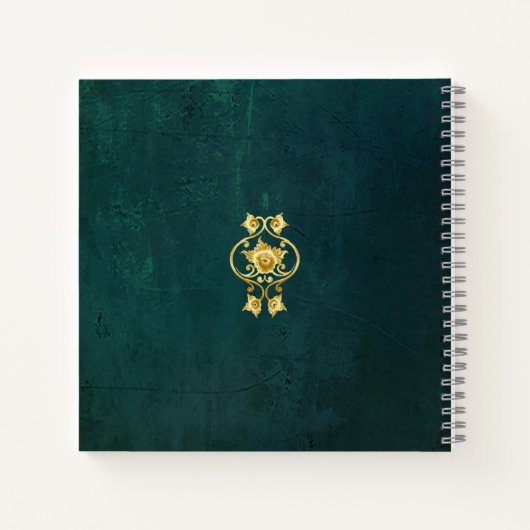  donkergroen & gouden Lijst trouwjournaal Notitieboek (Achterkant)