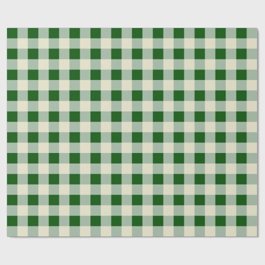 Donkergroen, grijs, crème, halflangse cheque cadeaupapier (Vlak)