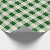 Donkergroen, grijs, crème, halflangse cheque cadeaupapier (Hoek)