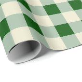 Donkergroen, grijs, crème, halflangse cheque cadeaupapier (Rol Hoek)